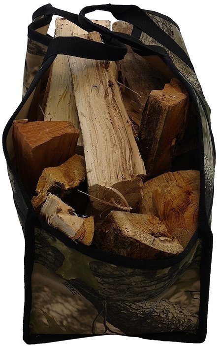 Grillinator Ultimate Firewood Log Carrier: Back Saving Design with Ultra Premium Canvas (Black) N19
