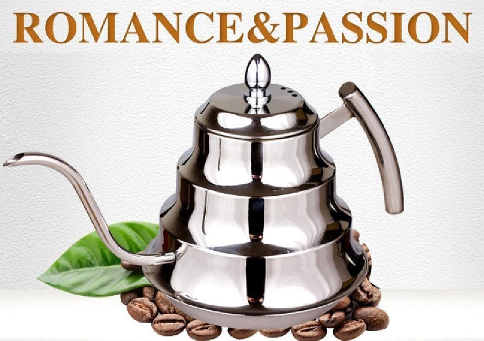 SPJ: Stylish Stainless Steel 1.2L Coffee Drip Kettle Tea Pot N5