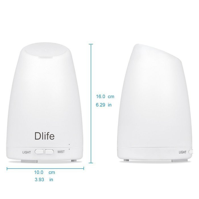 100ML Oil Diffuser, Dlife Aromatherapy Diffuser, Ultrasonic Humidifier Air Purifier, with 14 Color Color Changing... N2