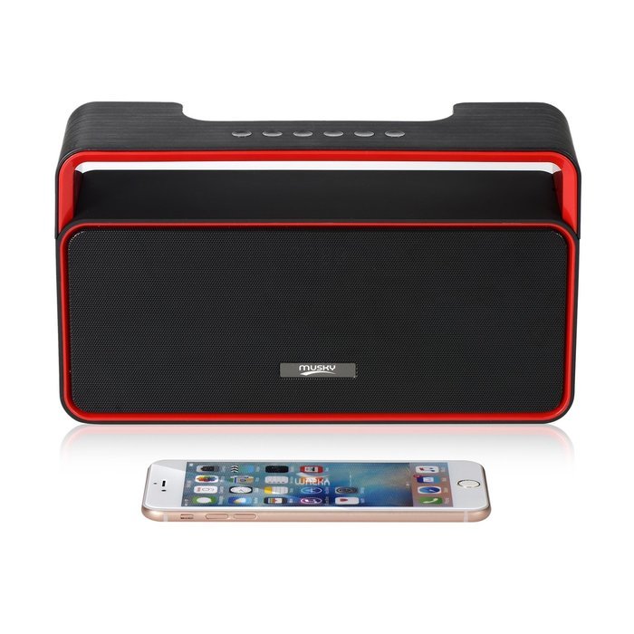 Musky Subwoofer Bluetooth Speaker with Handle DY-25, Portable Audio Player, 10W Output RMS, Clock Alarm Radio... N3