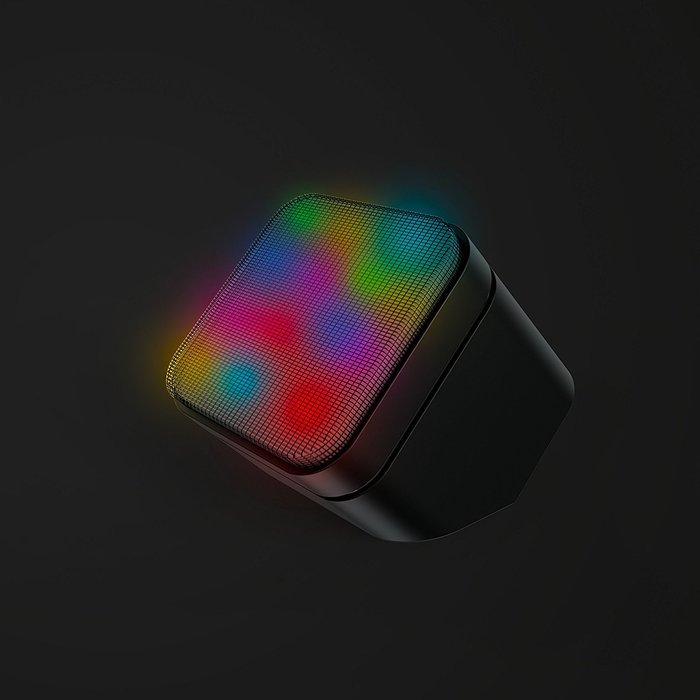 Sharper Image SBT5003BK Sound-Responsive Mini Wireless Bluetooth Speaker with LED Lights, Black N5