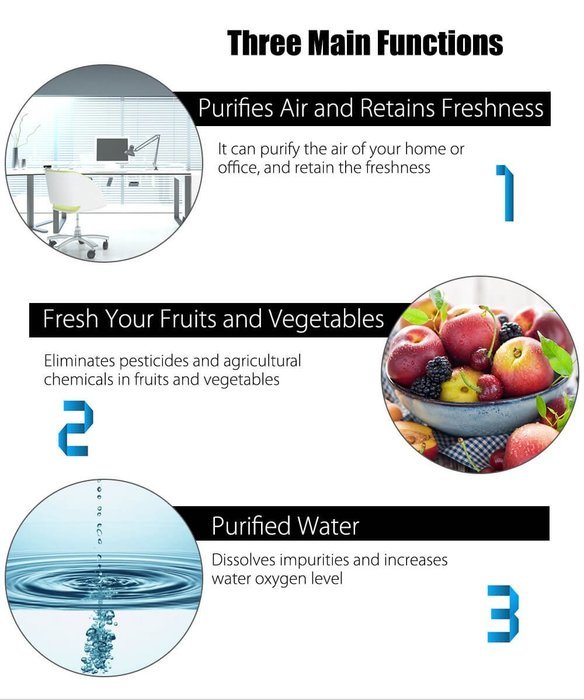 Robolife Air Purifier Ozone Disinfector Fruits Vegetables Sterilization US Plug N6
