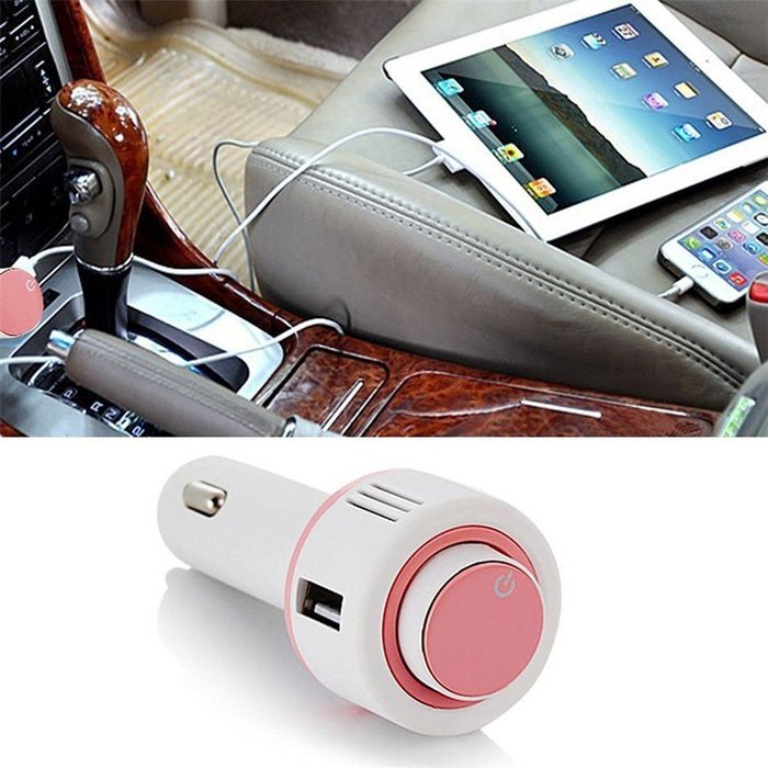 ATD Purifying Air Anion Oxygen Bar Portable Car Charging Bluetooth Earphone Humidifier(Pink) N3
