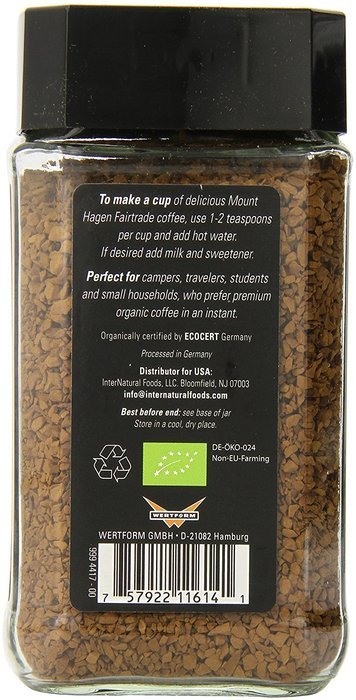 Mount Hagen Organic Freeze Dried Instant Coffee, 3.53-Ounce Jars (Pack of 6) N6