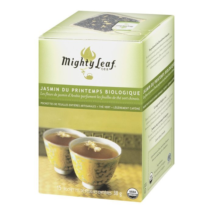 Mighty Leaf Tea, Organic Spring Jasmine, 15-Count Whole Leaf Pouches (Pack of 3)