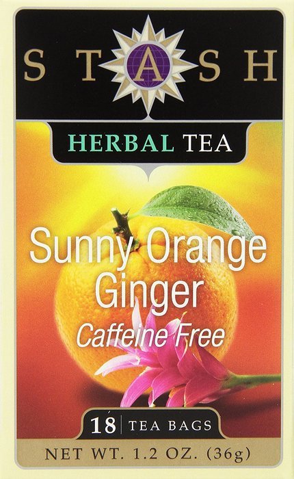 Stash Tea Sunny Orange Ginger Herbal Tea, 100 Count