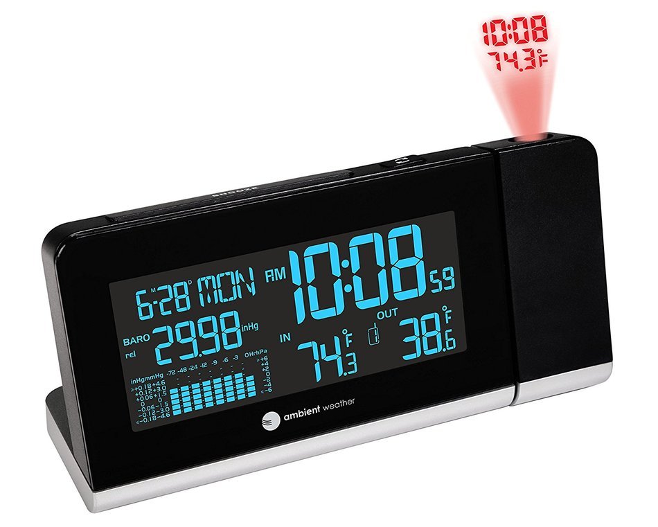 Ambient weather ws 8460 projection clock with 256 color changing