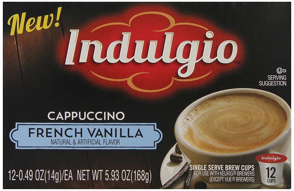 Indulgio French Vanilla Cappuccino Single Serve K-cup, 42 Count (Compatible with 2.0 Keurig Brewers) N17