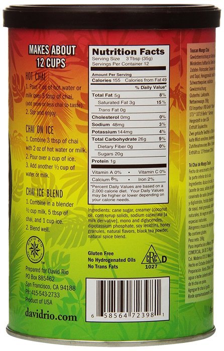 David Rio Chai Mix, Tiger Spice, 14 Ounce N13