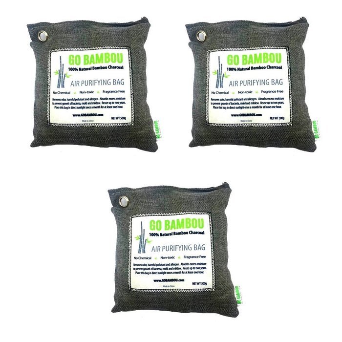 Go Bambou 100% Natural Bamboo Charcoal Air Purifying Bag - 500g (1)