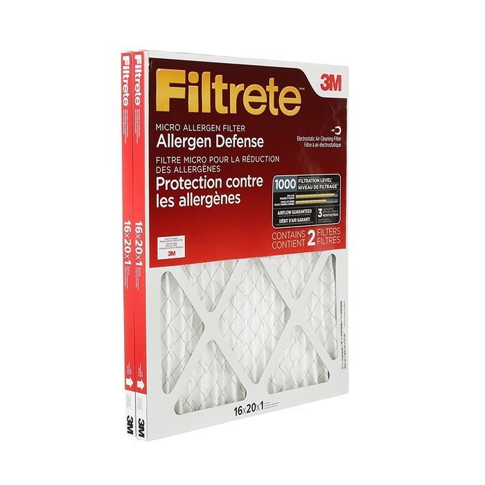 Filtrete Micro Allergen Defense Filter, Mpr 1000, 16 X 25 X 1-inches, 2 