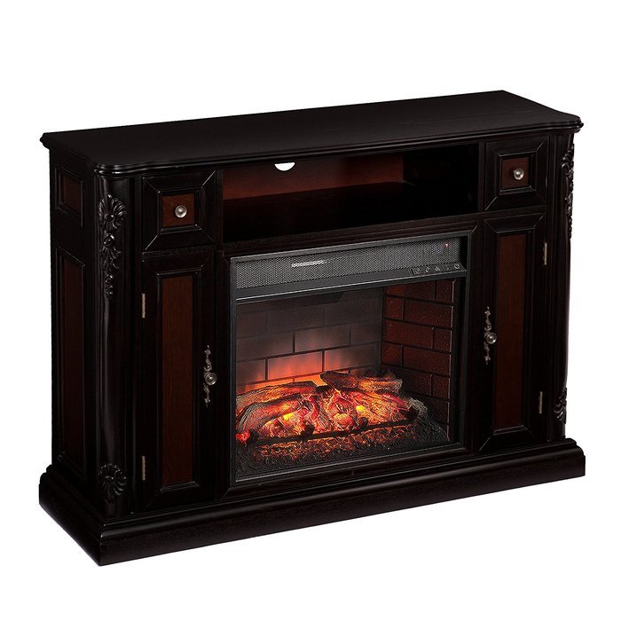 Wildon Home Remote Control Infrared Electric Fireplace Media Console For TV's Up To 46" With A Ebony And Dark... N9