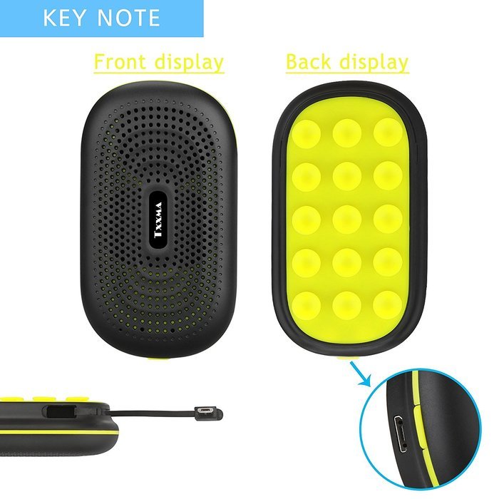 TXXMA Ultra-Portable Speakers With Power Bank & Phone Holder, 12 hours Continuous Playtime with HD Sound (Black） N4