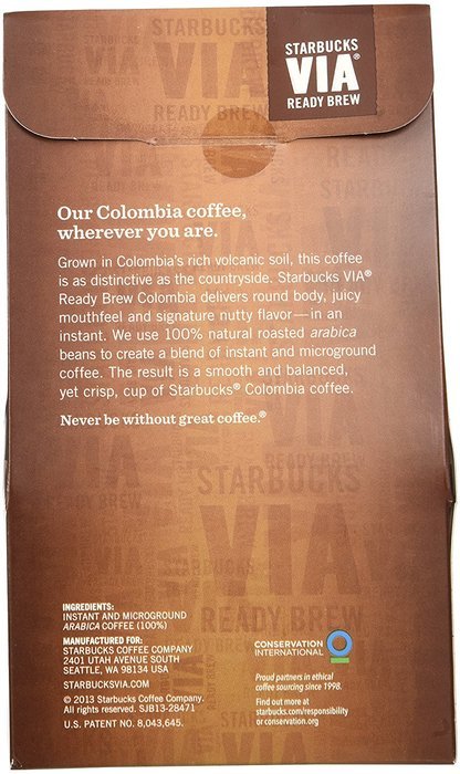 Starbucks VIA Ready Brew Coffee, Colombia, 3.3-Gram Packages,50 Count