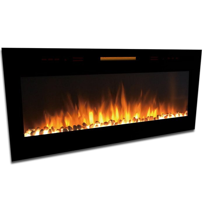 Elite Flame 50" Fusion Pebble Built-in Smokeless Wall Mounted Electric Fireplace