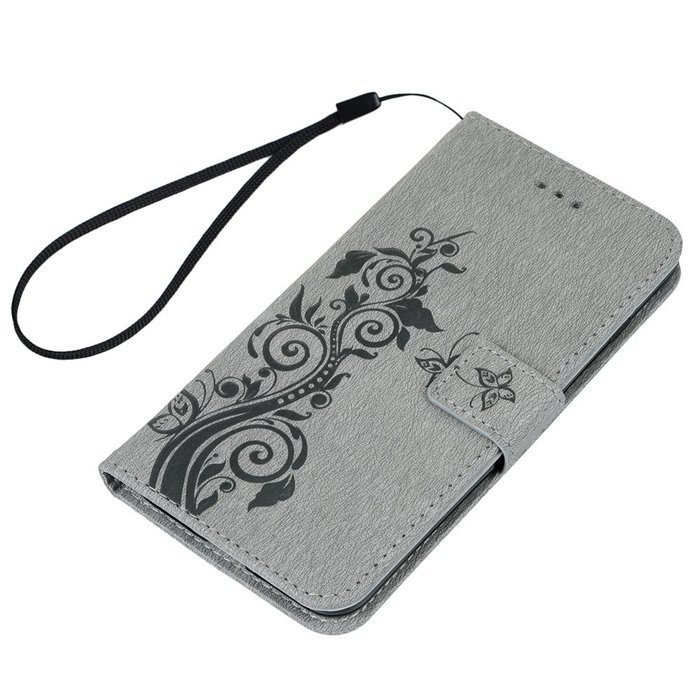iPhone 7 Plus Case (5.5 inch) - Flip Folio Wallet Stand Case Embossed Cirrus PU Leather Case Shockproof Soft TPU... N43