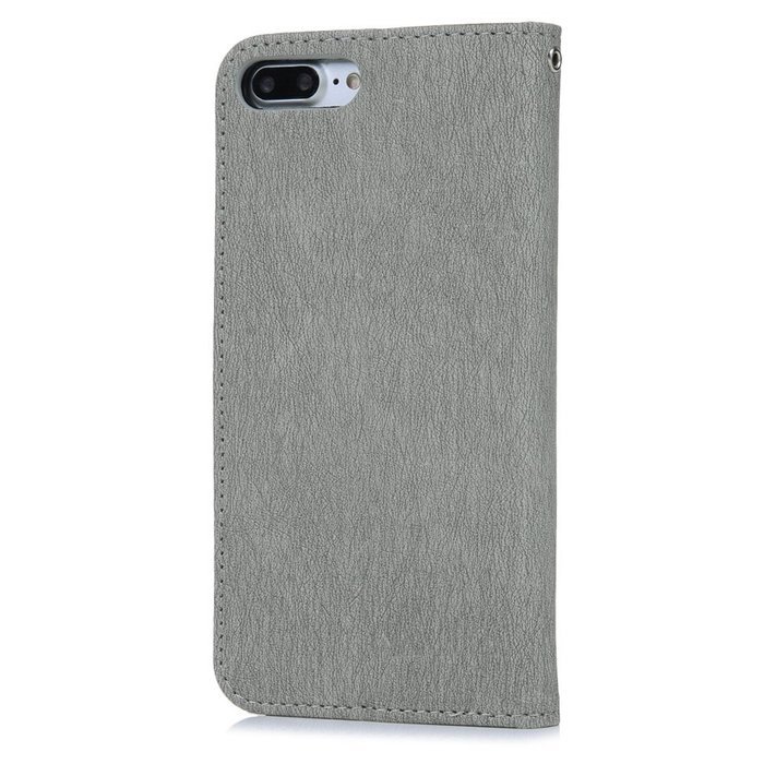 iPhone 7 Plus Case (5.5 inch) - Flip Folio Wallet Stand Case Embossed Cirrus PU Leather Case Shockproof Soft TPU... N45