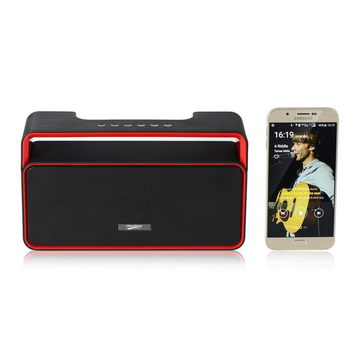 Musky Subwoofer Bluetooth Speaker with Handle DY-25, Portable Audio Player, 10W Output RMS, Clock Alarm Radio... N5
