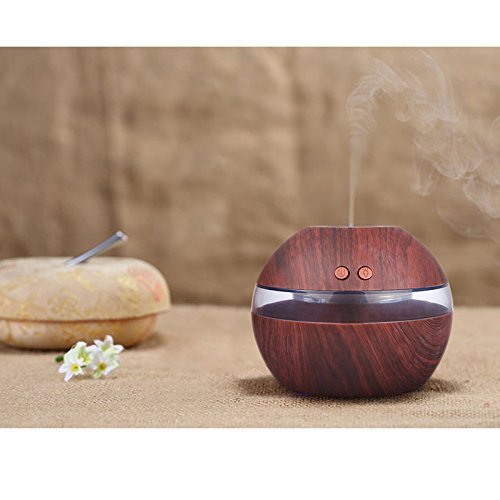 Ultrasonic Humidifierpowstro Wood Grain 300ml Air Aroma Aromatherapy Essential Oil Diffuser 8145