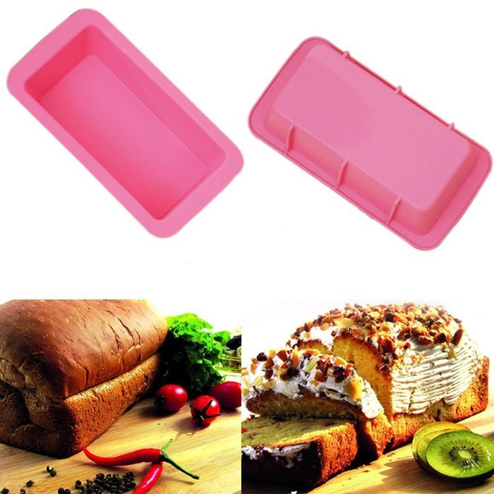 WHOSEE 2-Pack Silicone Bread Loaf Cake Mold Non Stick Bakeware Baking Pan Random Color N4