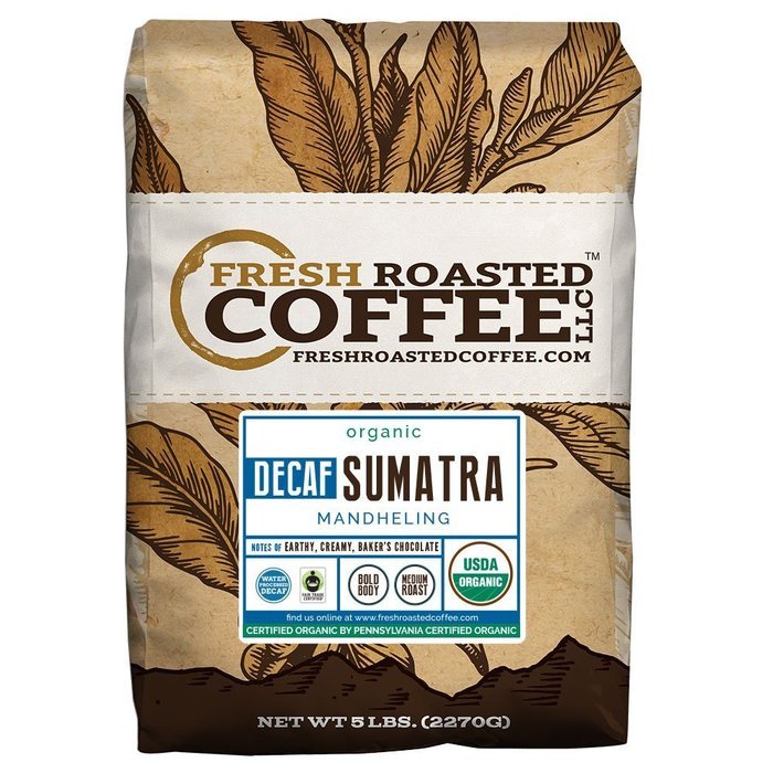 Sumatra Decaf Organic Fair Trade Coffee, Whole Bean, Mountain Water Processed Decaf Coffee, Fresh Roasted Coffee... N3