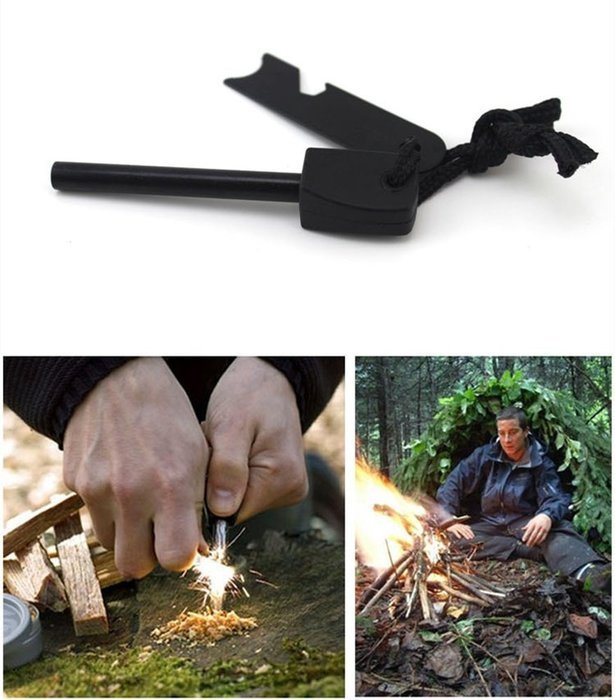 Cevinee&trade; 10,000 Strikes 5 in 1 Thicker-version Survival Firesteel Magnesium Rod Fire Starter Kits with Emergency...