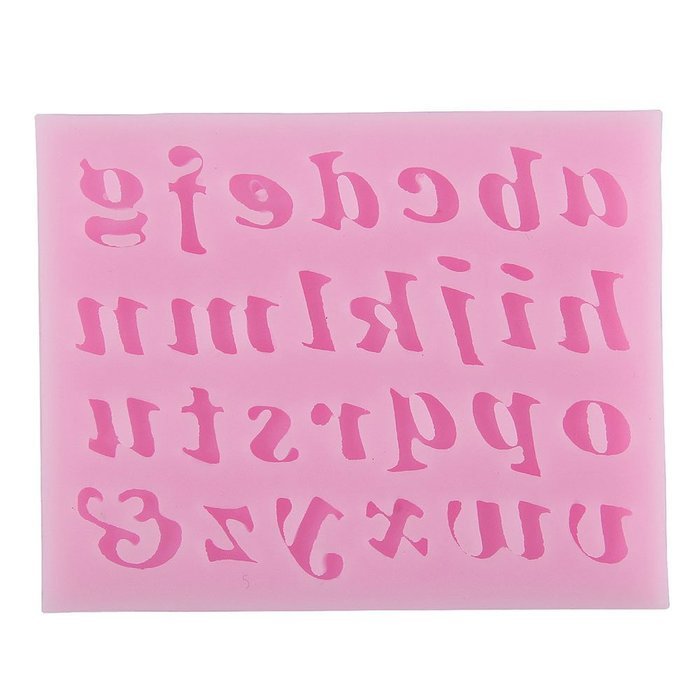niceeshop(TM) Alphabet Letter Shape Party Silicone Cake Molds Decoration Fondant Cookie Baking Mold,Random Color N6