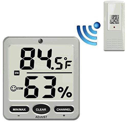 Ambient Weather WS-07 Big Digit 8-Channel Wireless Thermo-Hygrometer N6
