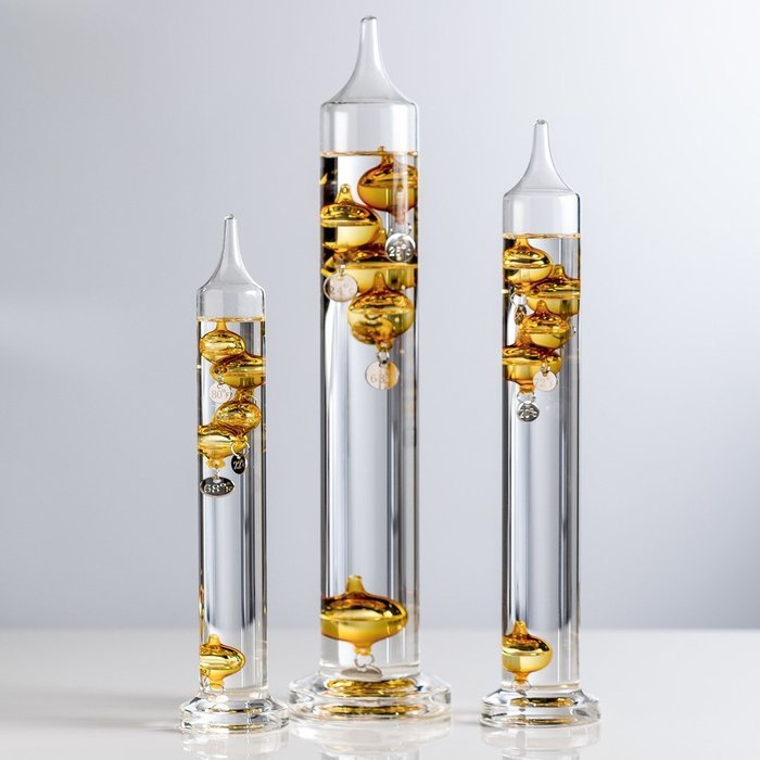 Galileo Yellow Glass Thermometers Set of Three (Bundle)