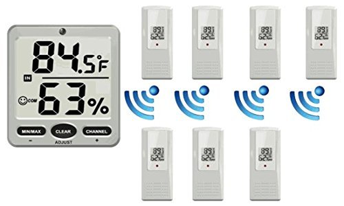 Ambient Weather WS-07 Big Digit 8-Channel Wireless Thermo-Hygrometer N9