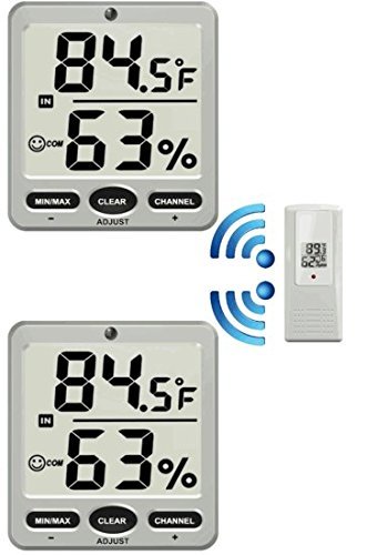 Ambient Weather WS-07 Big Digit 8-Channel Wireless Thermo-Hygrometer N10