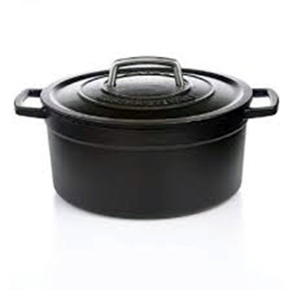 Martha Stewart Collector Enameled Cast Iron 6 Qt. Round Casserole - Black Pepper