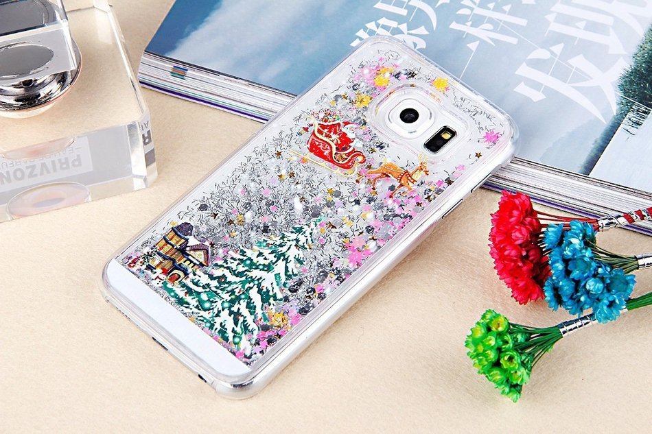 Galaxy Note 5 Case,Galaxy Note 5 Liquid Cover,PHEZEN Christmas Tree Santa Claus Design Cool Quicksand Moving Stars... N4