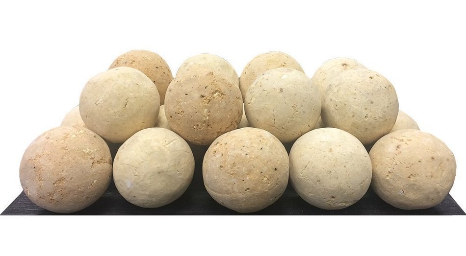 2 inch Ceramic Fireplace Balls in Beige/Tan &mdash;&nbsp;Set of 22
