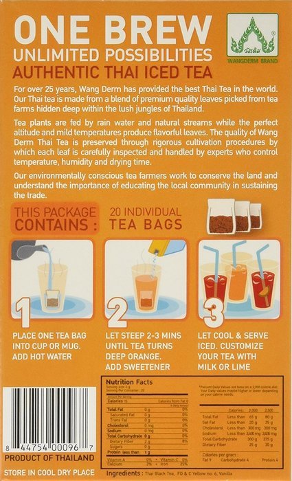 Authentic Thai Iced Tea Flavored Black Tea,20 tea bags N2