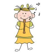 Cartoon Flute Player