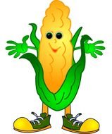 anthropomorphic corn cob