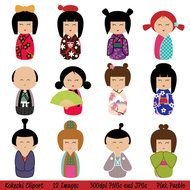 Kokeshi Doll Clip Art