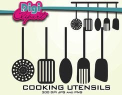 Kitchen Utensils Clip Art drawing