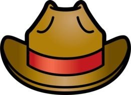 fashionable brown hat as a graphic illustration
