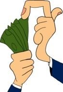 money in hand as a graphic image