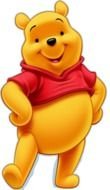 happy winnie the pooh on a white background