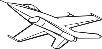 Jet Black And White Clip Art drawing