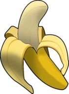 ripe banana for food as a graphic image