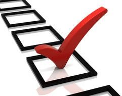 Red check mark on the box clipart