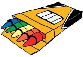 drawing of wax pencils in a box