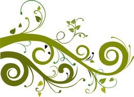 Clip art of green swirls