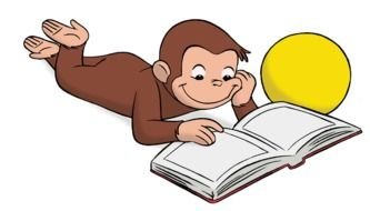 Clip art of Curious monkey Reading
