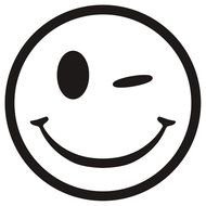 Winking Smiley Face Clip Art Black And White