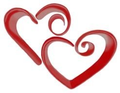 Two swirl hearts clipart